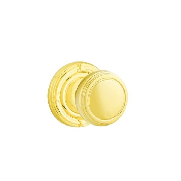 Emtek 8207NWUS3 Norwich Knob Privacy Ribbon Reed Rose for 1-1/4" to 2" Door Lifetime Brass Finish 8207NWUS3 - main